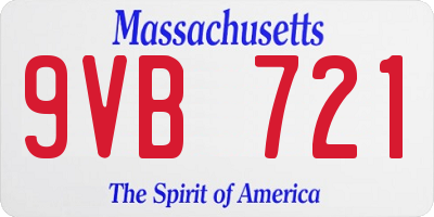MA license plate 9VB721