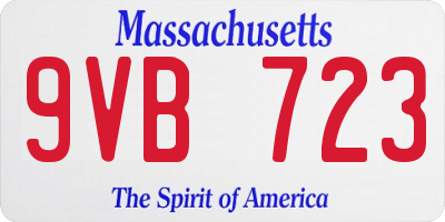 MA license plate 9VB723