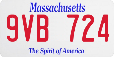 MA license plate 9VB724