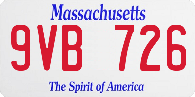 MA license plate 9VB726