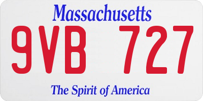MA license plate 9VB727