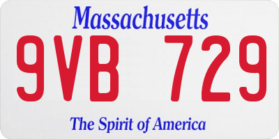 MA license plate 9VB729