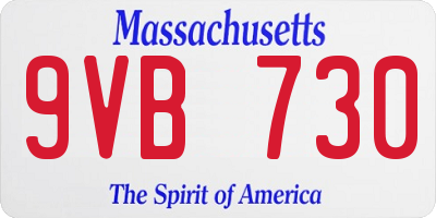 MA license plate 9VB730