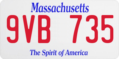 MA license plate 9VB735