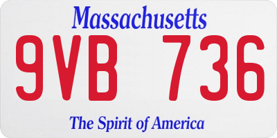 MA license plate 9VB736
