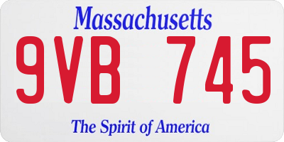 MA license plate 9VB745