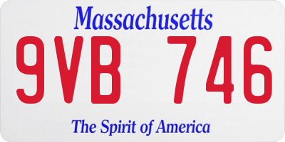 MA license plate 9VB746