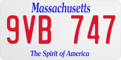 MA license plate 9VB747