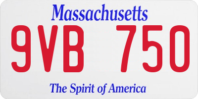 MA license plate 9VB750