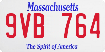 MA license plate 9VB764