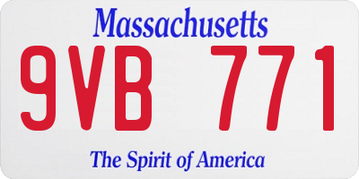 MA license plate 9VB771