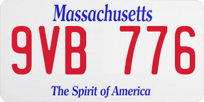 MA license plate 9VB776