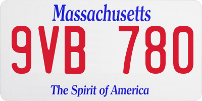 MA license plate 9VB780