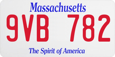 MA license plate 9VB782