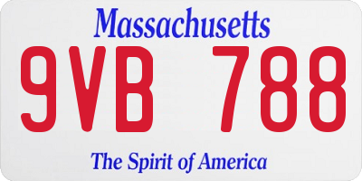 MA license plate 9VB788