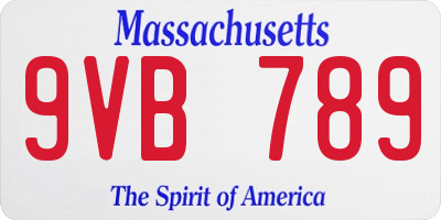 MA license plate 9VB789