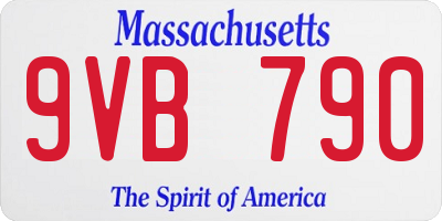 MA license plate 9VB790
