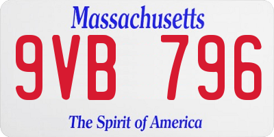MA license plate 9VB796