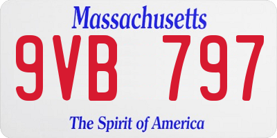 MA license plate 9VB797