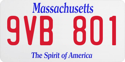 MA license plate 9VB801