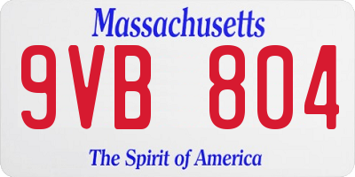 MA license plate 9VB804