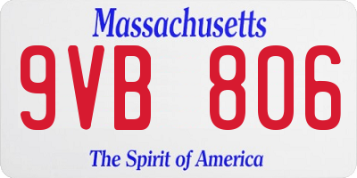 MA license plate 9VB806