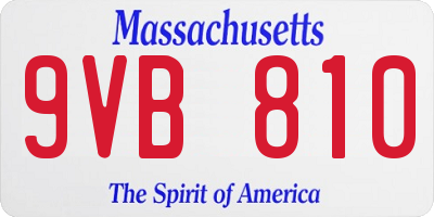 MA license plate 9VB810