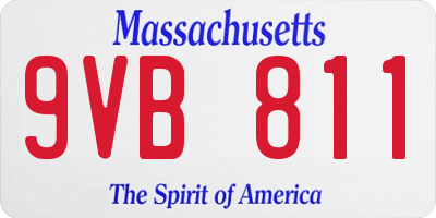 MA license plate 9VB811