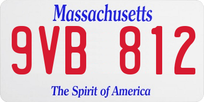 MA license plate 9VB812