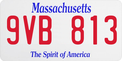 MA license plate 9VB813