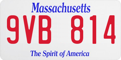 MA license plate 9VB814