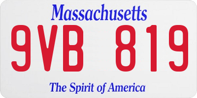 MA license plate 9VB819