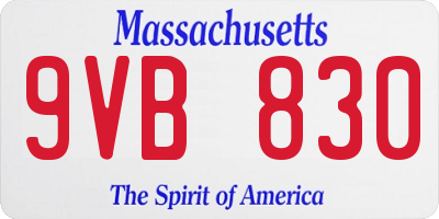 MA license plate 9VB830