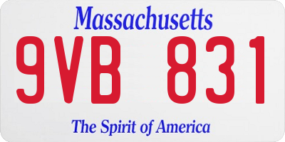 MA license plate 9VB831