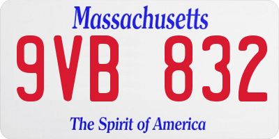 MA license plate 9VB832