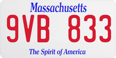 MA license plate 9VB833