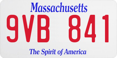 MA license plate 9VB841