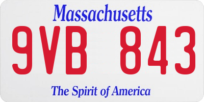 MA license plate 9VB843
