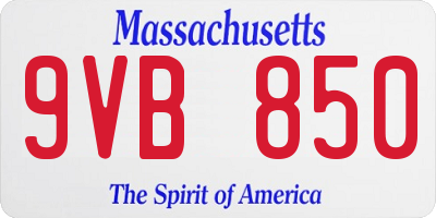 MA license plate 9VB850