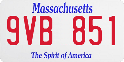 MA license plate 9VB851