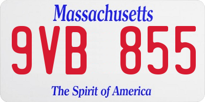 MA license plate 9VB855