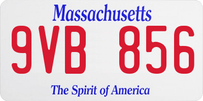 MA license plate 9VB856