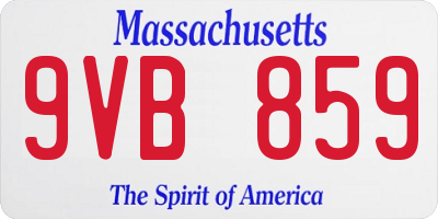 MA license plate 9VB859