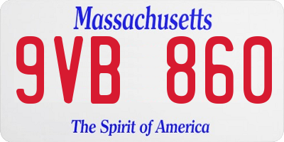 MA license plate 9VB860