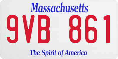 MA license plate 9VB861