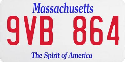 MA license plate 9VB864
