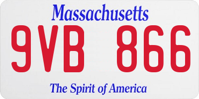 MA license plate 9VB866
