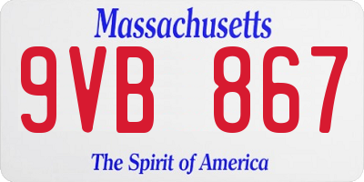 MA license plate 9VB867