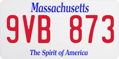 MA license plate 9VB873
