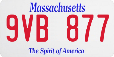 MA license plate 9VB877